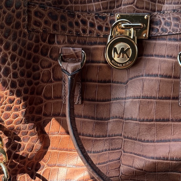 Brown Crocodile-Embossed Women Bag - Picture 6 of 6